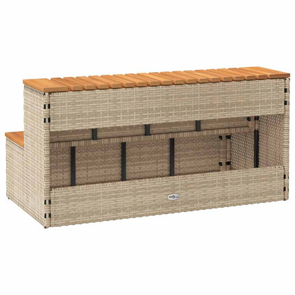 spakant 100x50x50,5 cm polyrattan og massivt akacietræ beige