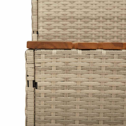 spakant 100x50x50,5 cm polyrattan og massivt akacietræ beige