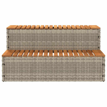 spakant 100x50x50,5 cm polyrattan og massivt akacietræ lysegrå