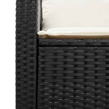 sofasæt til haven 6 dele med hynder polyrattan sort