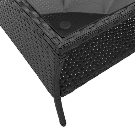 sofasæt til haven 6 dele med hynder polyrattan sort