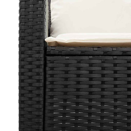 sofasæt til haven 6 dele med hynder polyrattan sort