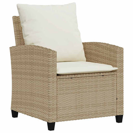 sofasæt til haven 6 dele med hynder polyrattan beige