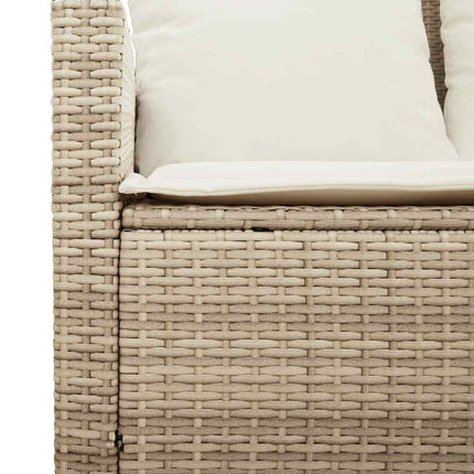 sofasæt til haven 6 dele med hynder polyrattan beige