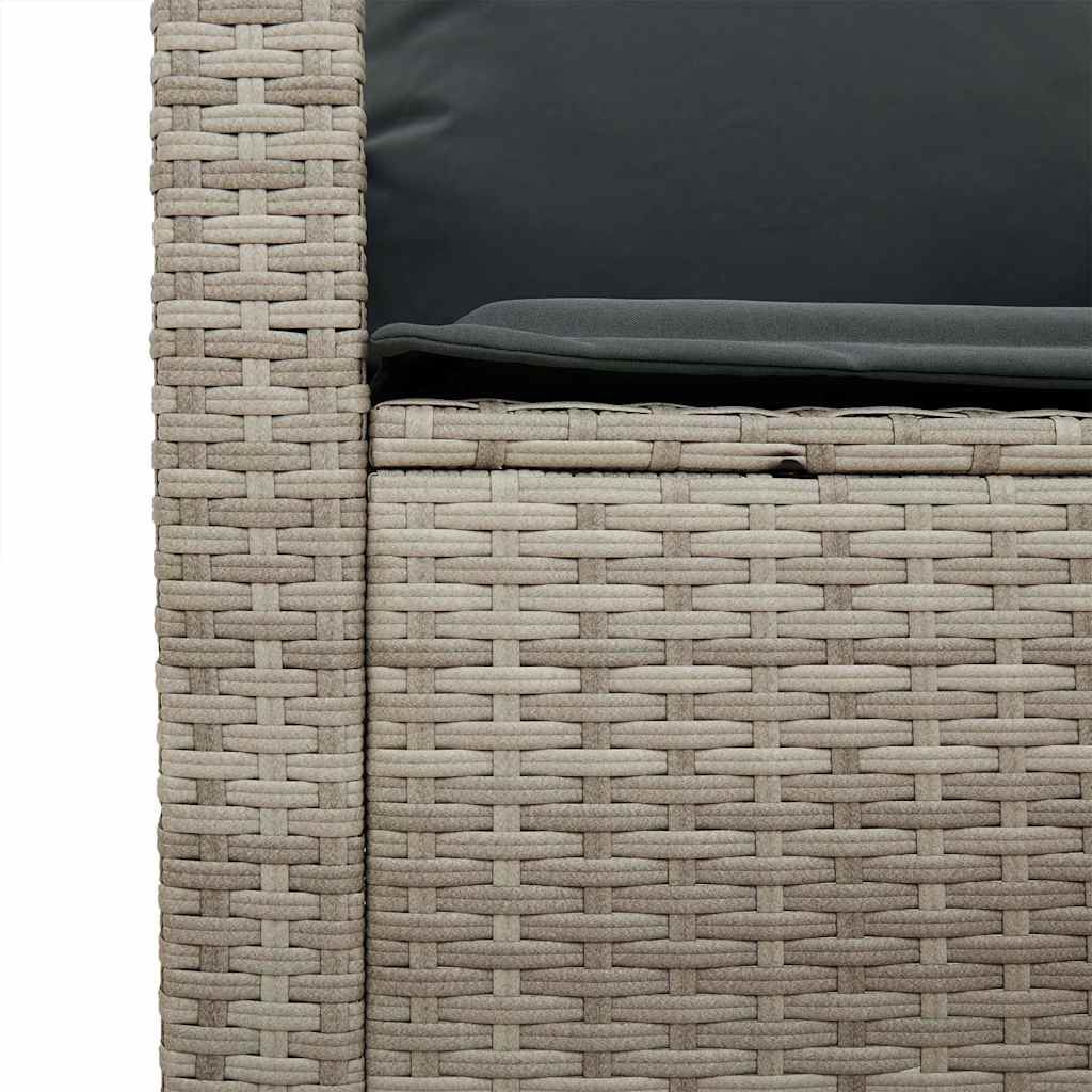 sofasæt til haven 6 dele med hynder polyrattan lysegrå