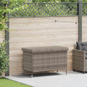 opbevaringsboks med hjul 110x55x73 cm polyrattan grå