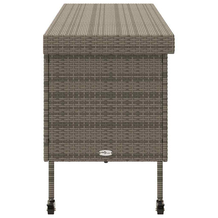 opbevaringsboks med hjul 160x55x75 cm polyrattan grå