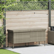 opbevaringsboks med hjul 160x55x75 cm polyrattan lysegrå