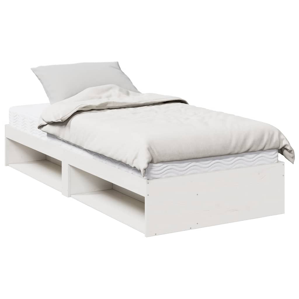 daybed uden madras 100x200 cm massivt fyrretræ hvid