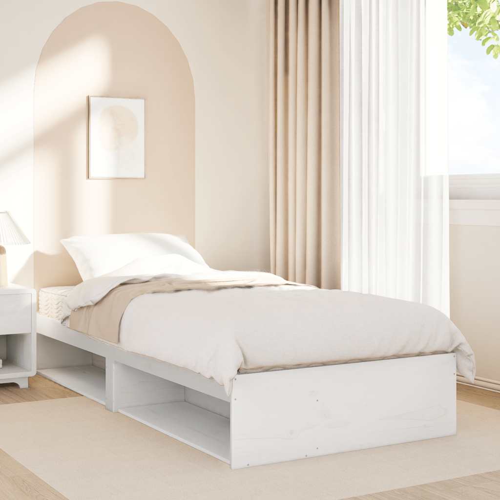 daybed uden madras 100x200 cm massivt fyrretræ hvid