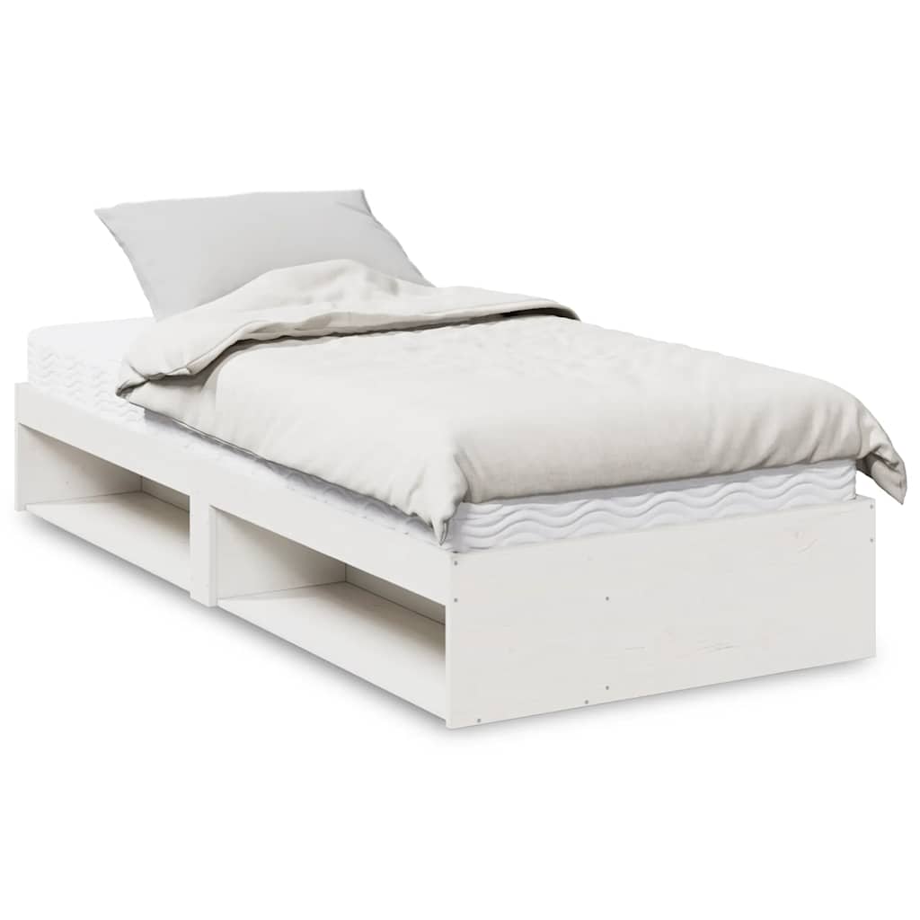 daybed uden madras 100x200 cm massivt fyrretræ hvid