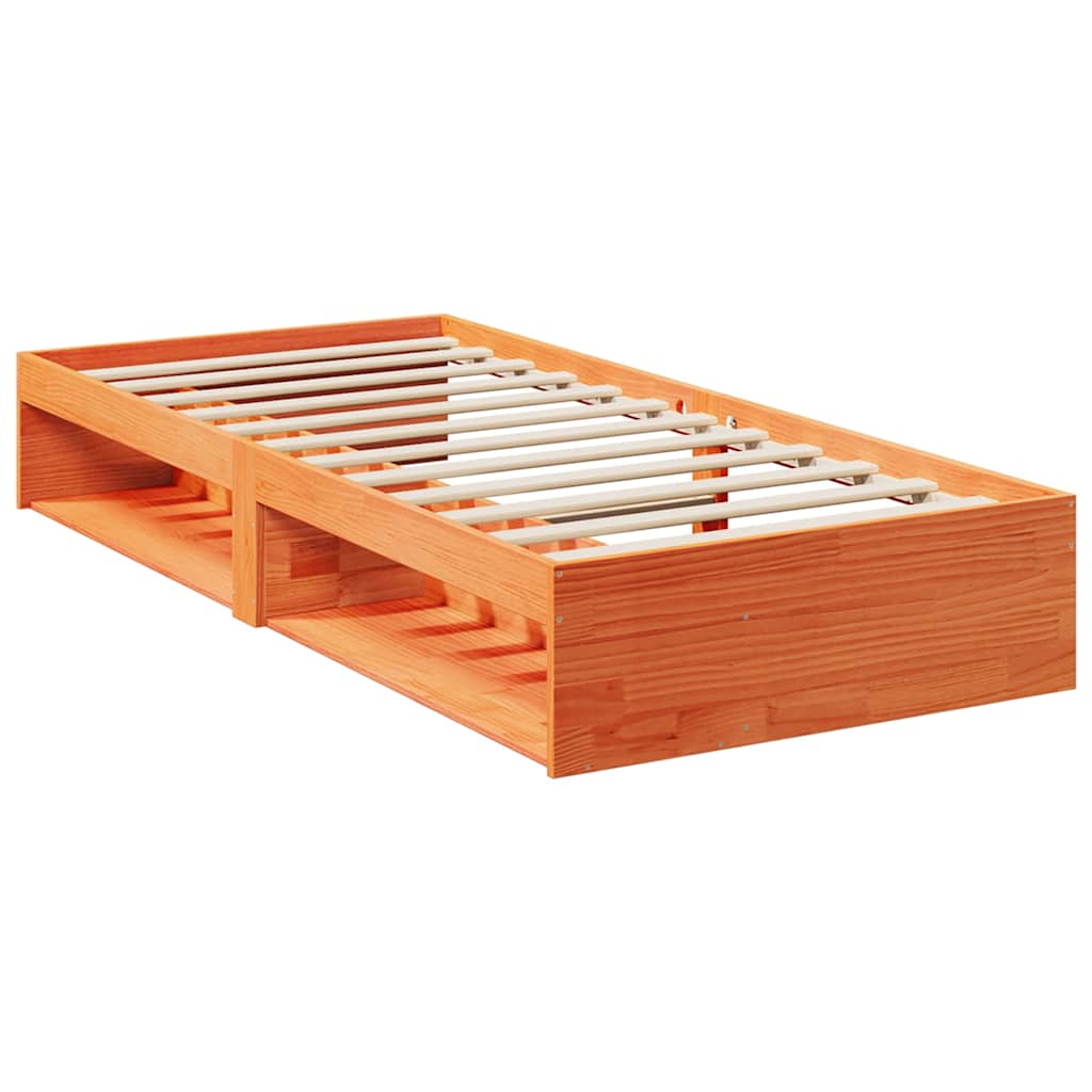 daybed med madras 100x200 cm massivt fyr gyldenbrun