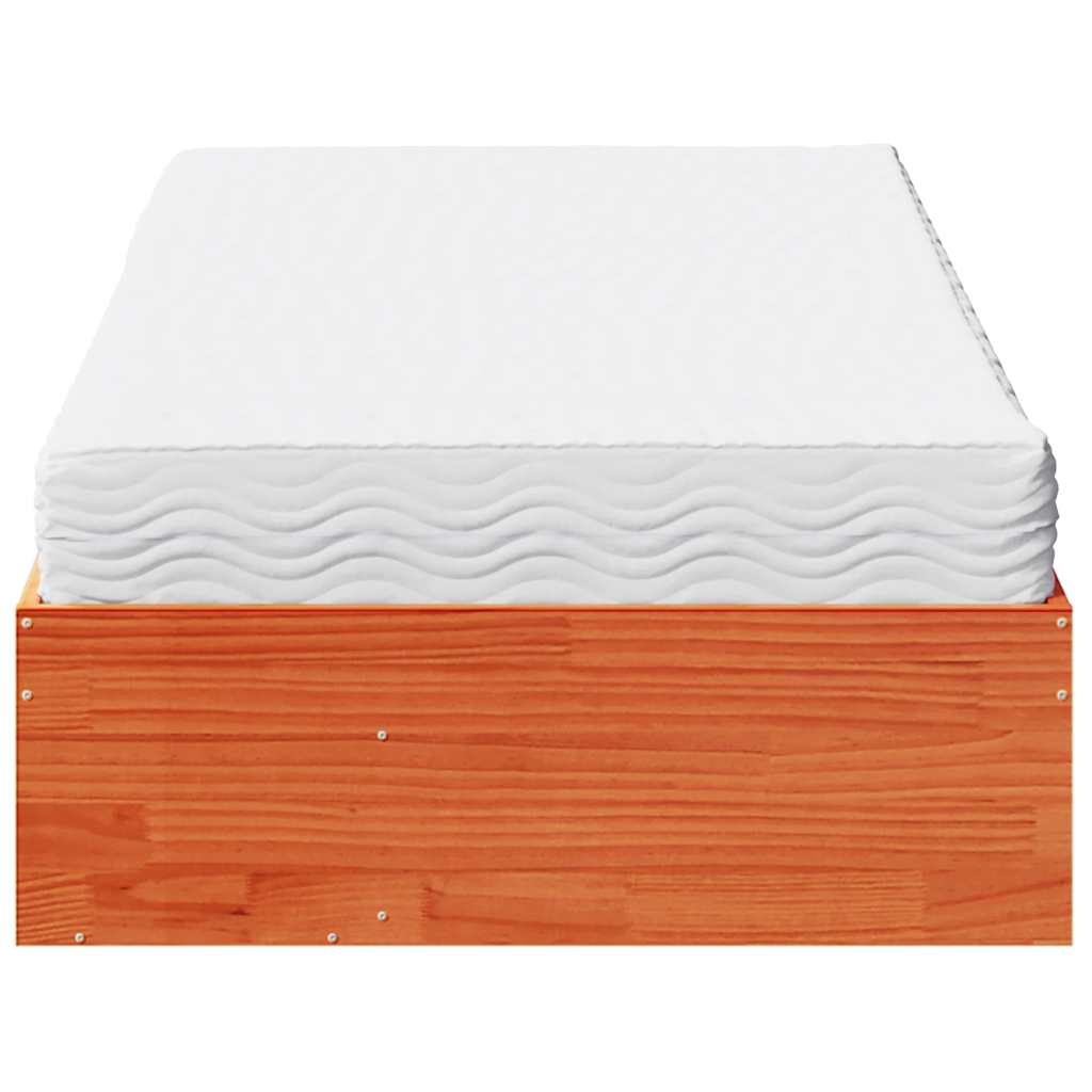 daybed med madras 100x200 cm massivt fyr gyldenbrun