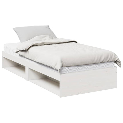 daybed med madras 80x200 cm massivt fyrretræ hvid