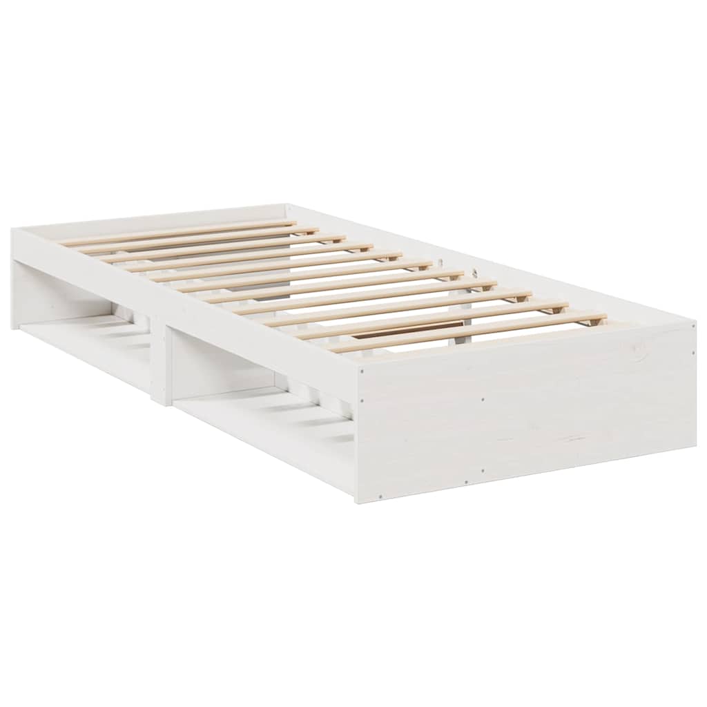 daybed med madras 80x200 cm massivt fyrretræ hvid