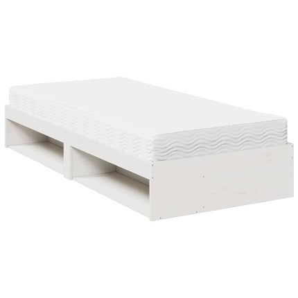 daybed med madras 80x200 cm massivt fyrretræ hvid