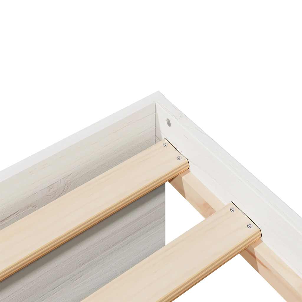 daybed med madras 80x200 cm massivt fyrretræ hvid