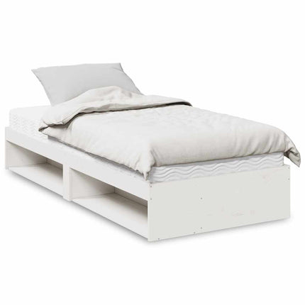 daybed med madras 80x200 cm massivt fyrretræ hvid