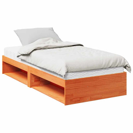 daybed med madras 80x200 cm massivt fyrretræ gyldenbrun