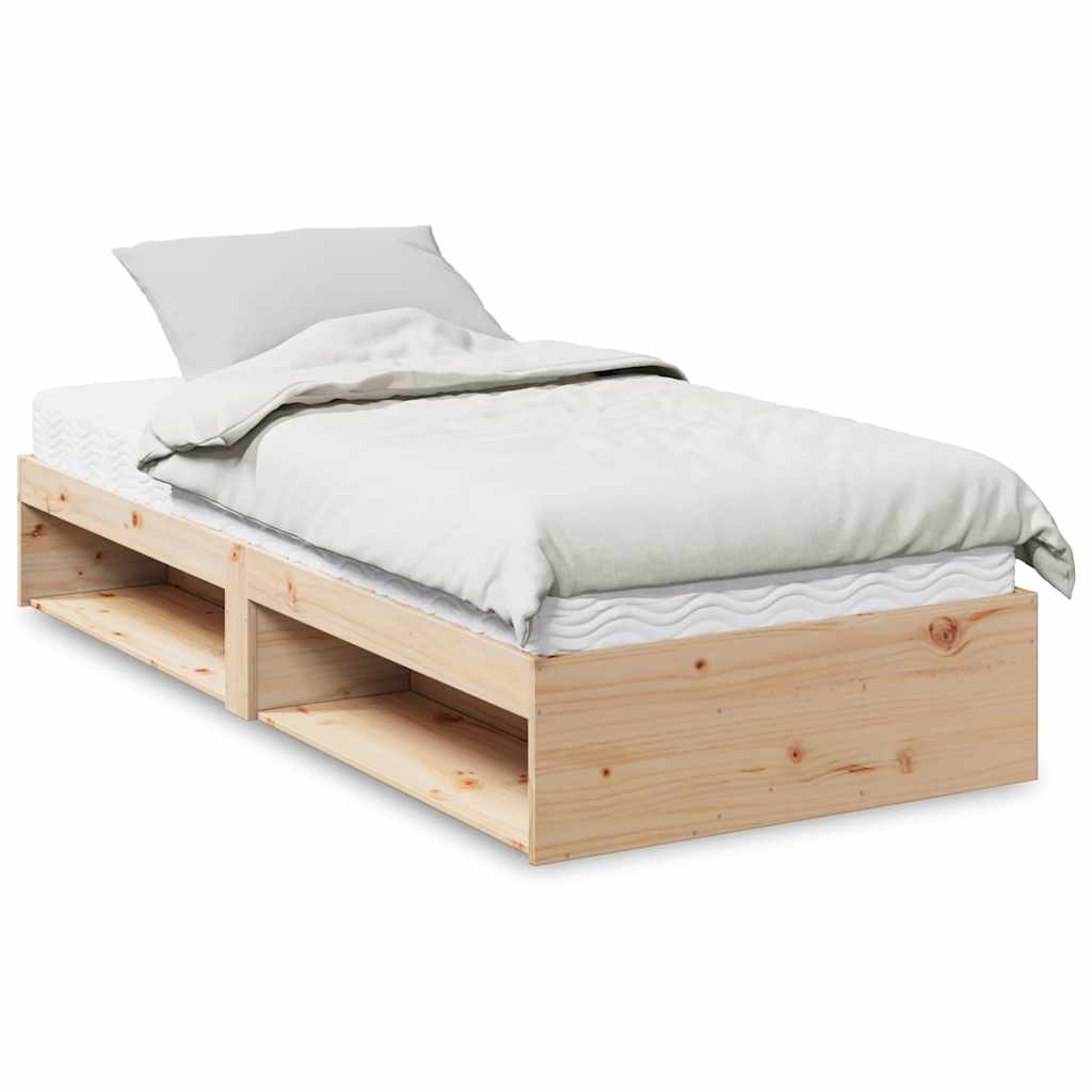 daybed med madras 90x190 cm massivt fyrretræ billede