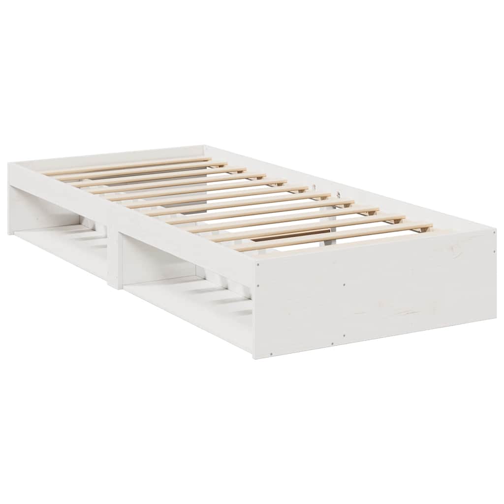 daybed med madras 90x190 cm massivt fyrretræ hvid