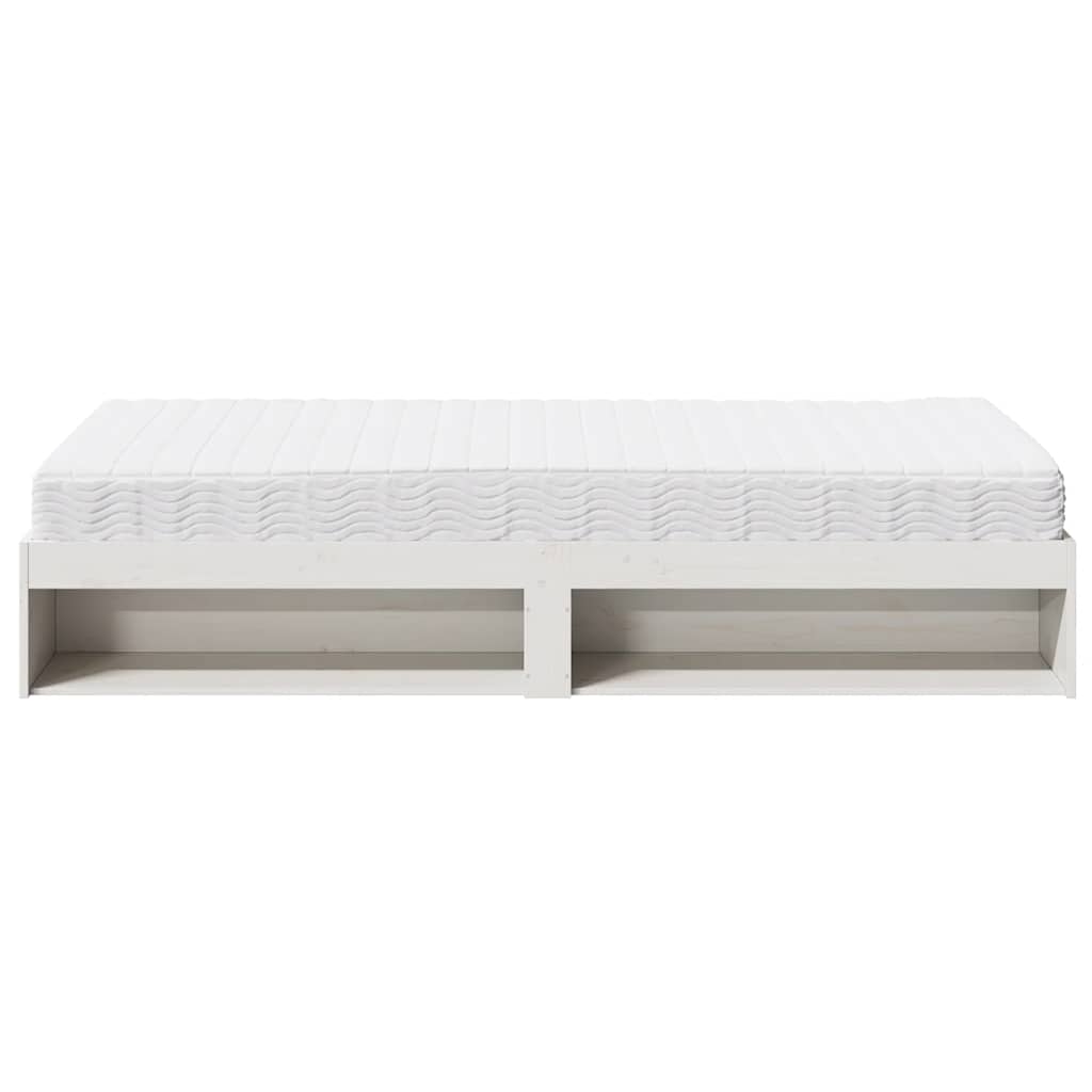daybed med madras 90x190 cm massivt fyrretræ hvid