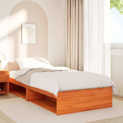 daybed med madras 90x190 cm massivt fyrretræ gyldenbrun