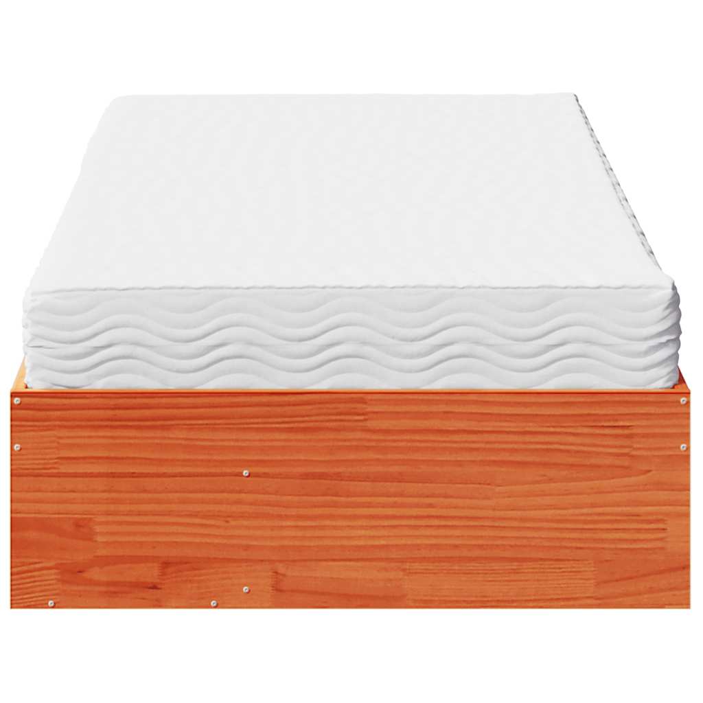 daybed med madras 90x190 cm massivt fyrretræ gyldenbrun