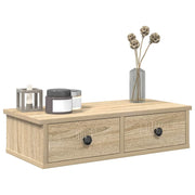 væghylde med skuffer 60x28x15 cm konstrueret træ sonoma-eg