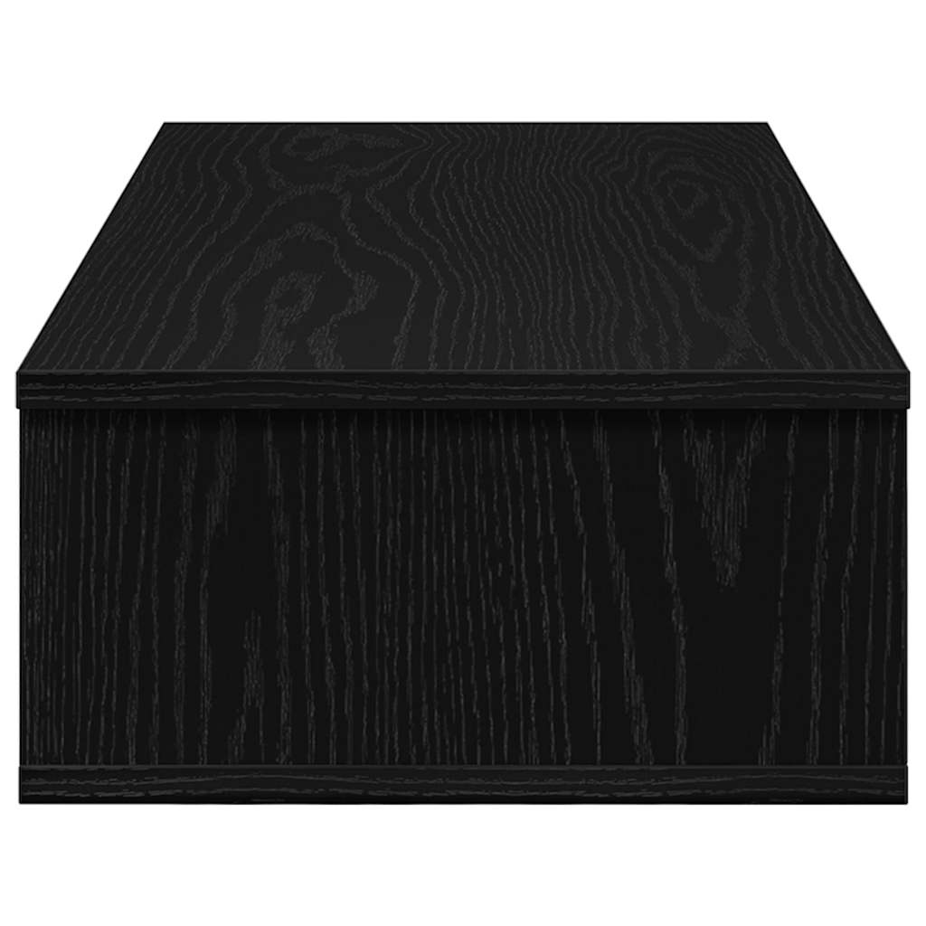 væghylde med skuffer 80x34x17 cm konstrueret træ sort