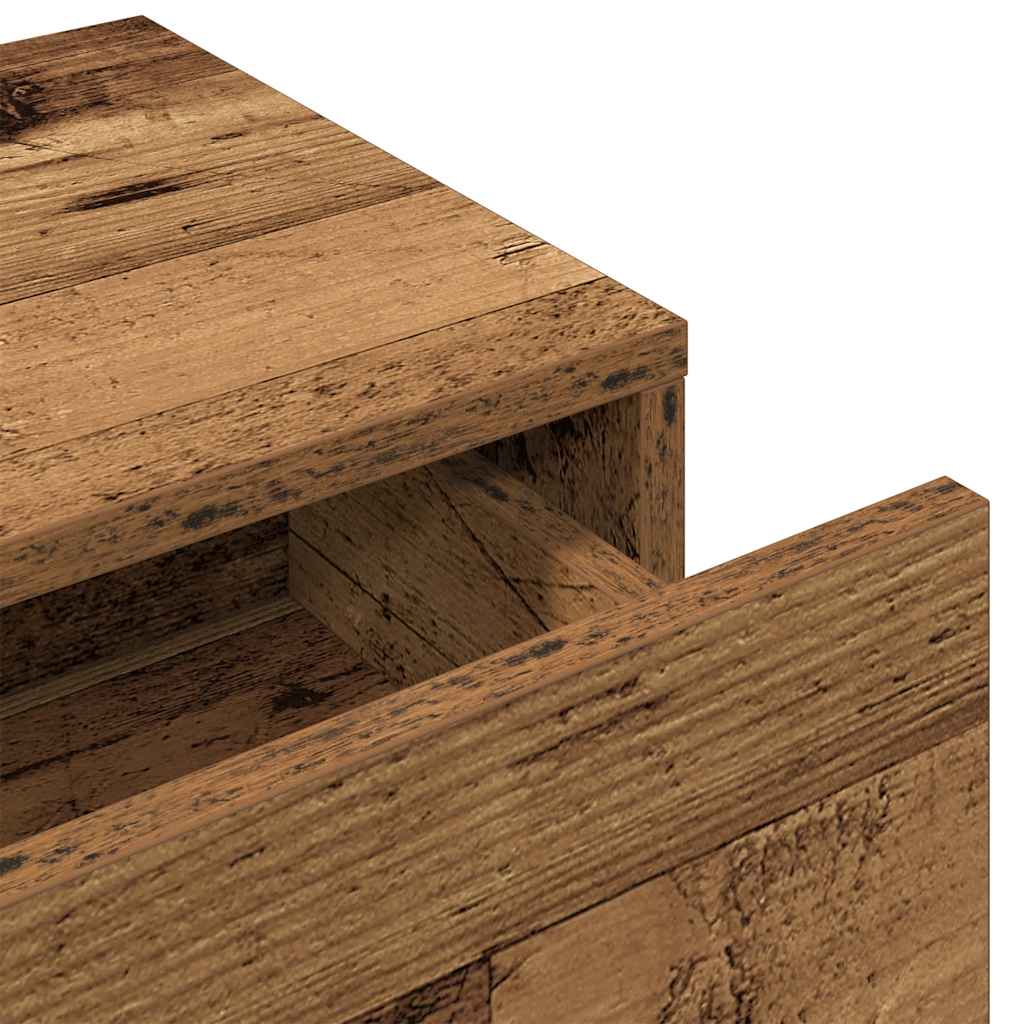 væghylde med skuffer 60x26,5x15 cm konstrueret træ antikt træ