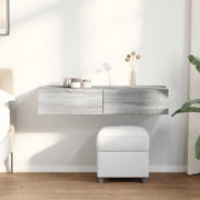 væghylde med skuffer 100x36x19 cm konstrueret træ grå sonoma-eg