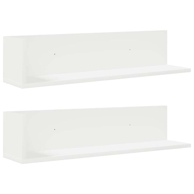 væghylder 2 stk. 75x16,5x16,5 cm spånplader hvid