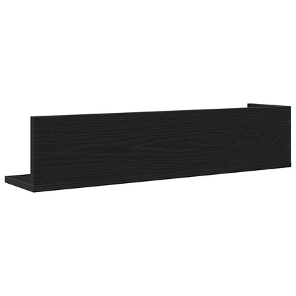 væghylder 2 stk. 75x16,5x16,5 cm konstrueret træ sort