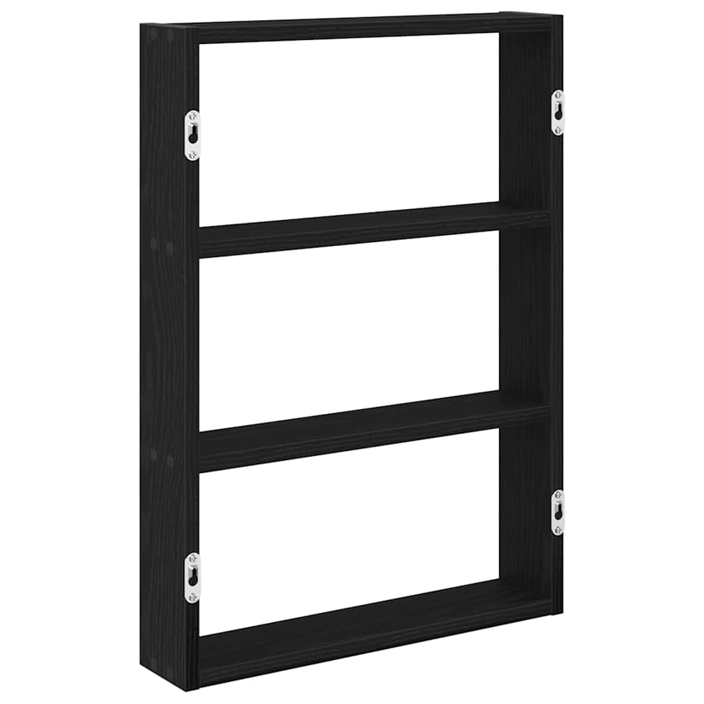 væghylde 43x9x60 cm konstrueret træ sort