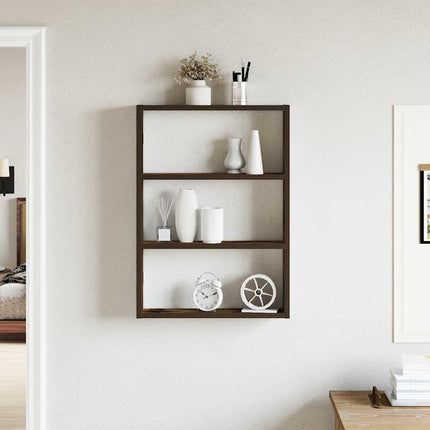 væghylde 43x9x60 cm konstrueret træ røget egetræsfinish