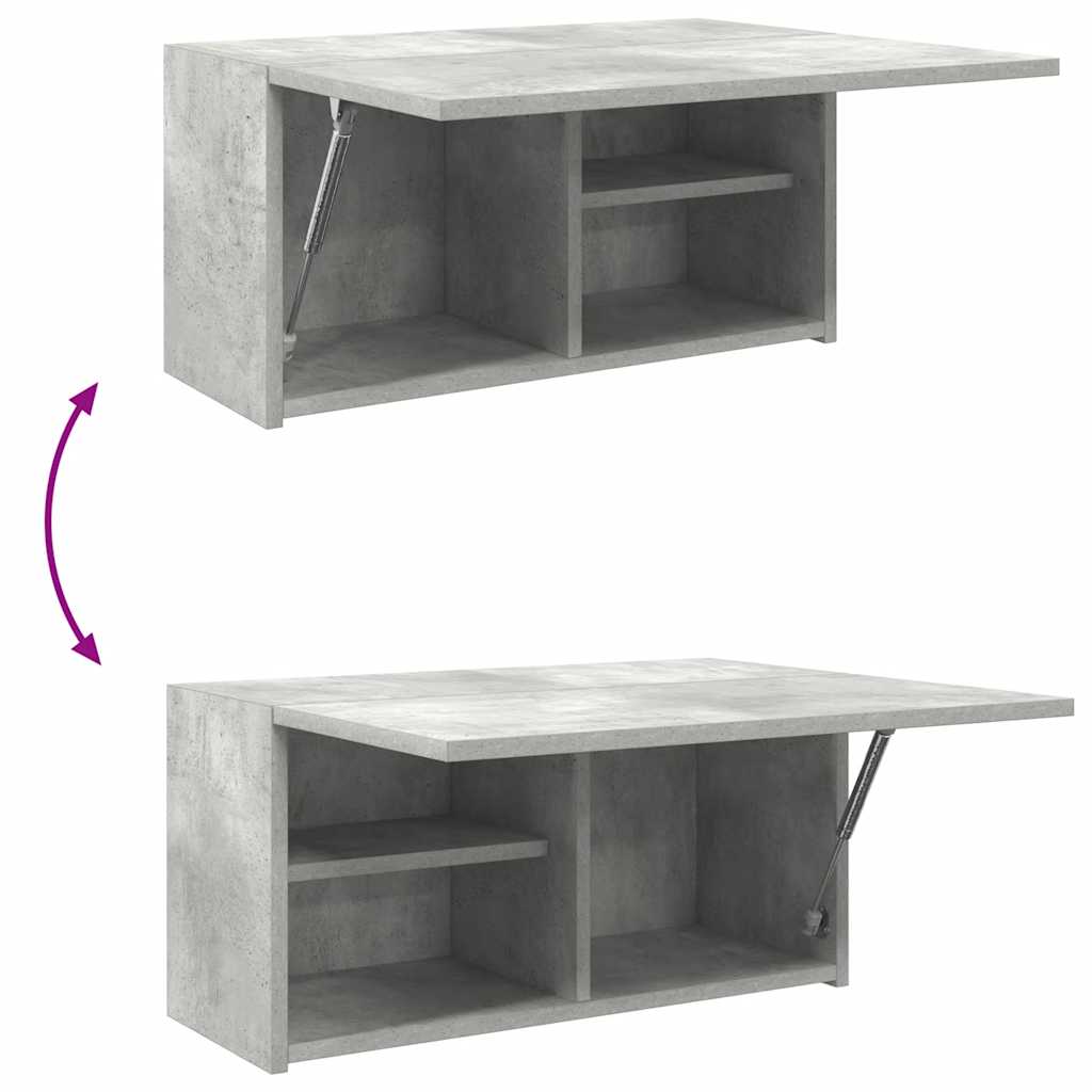 væghængt badeværelsesskab 60x25x30 cm konstrueret træ betongrå