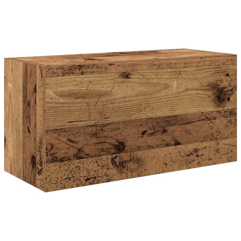 væghængt badeværelsesskab 60x25x30cm konstrueret træ antikt træ