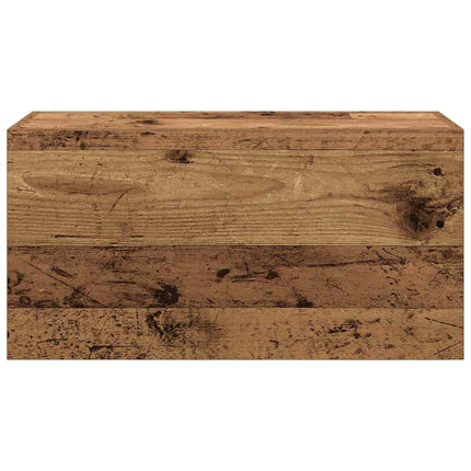 væghængt badeværelsesskab 60x25x30cm konstrueret træ antikt træ