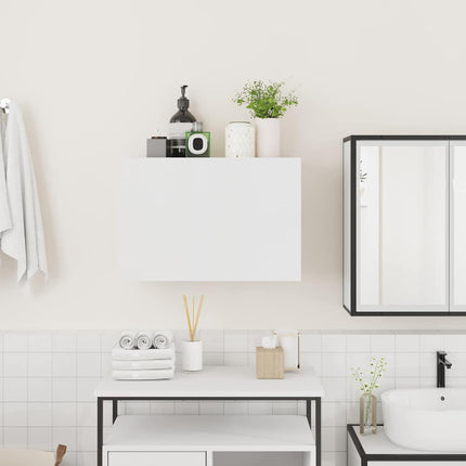 væghængt badeværelsesskab 60x25x40 cm konstrueret træ hvid