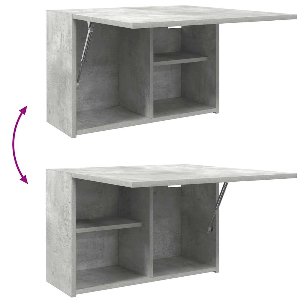 væghængt badeværelsesskab 60x25x40 cm konstrueret træ betongrå