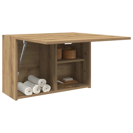 væghængt badeværelsesskab 60x25x40 cm konstrueret træ kunsteg