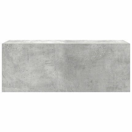væghængt badeværelsesskab 80x25x30 cm konstrueret træ betongrå