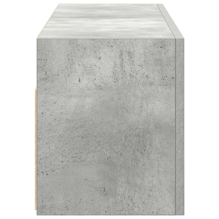 væghængt badeværelsesskab 80x25x30 cm konstrueret træ betongrå