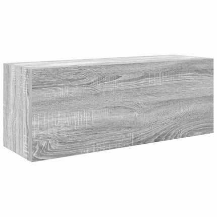 væghængt badeværelsesskab 80x25x30 cm konstrueret træ