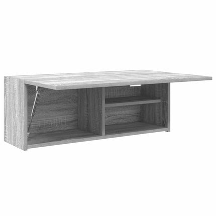 væghængt badeværelsesskab 80x25x30 cm konstrueret træ