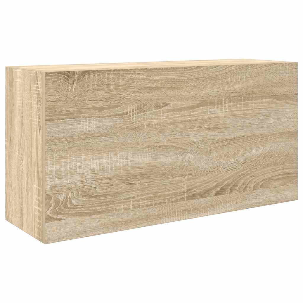 væghængt badeværelsesskab 80x25x40 cm konstrueret træ sonoma-eg