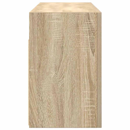 væghængt badeværelsesskab 80x25x40 cm konstrueret træ sonoma-eg