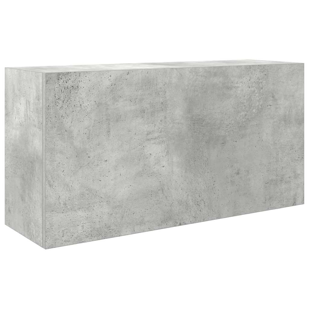 væghængt badeværelsesskab 80x25x40 cm konstrueret træ betongrå