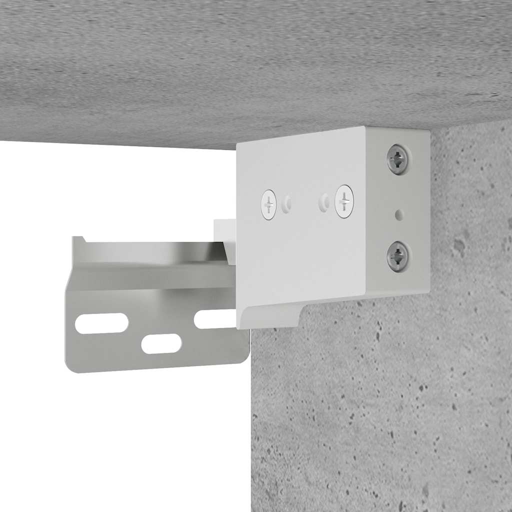 væghængt badeværelsesskab 80x25x40 cm konstrueret træ betongrå